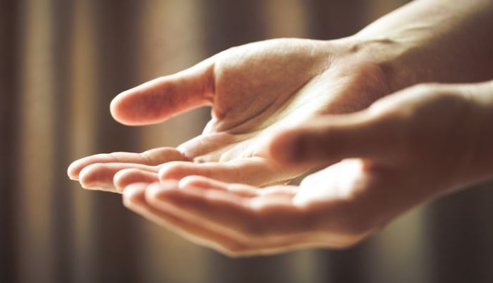 Praying or helping hands