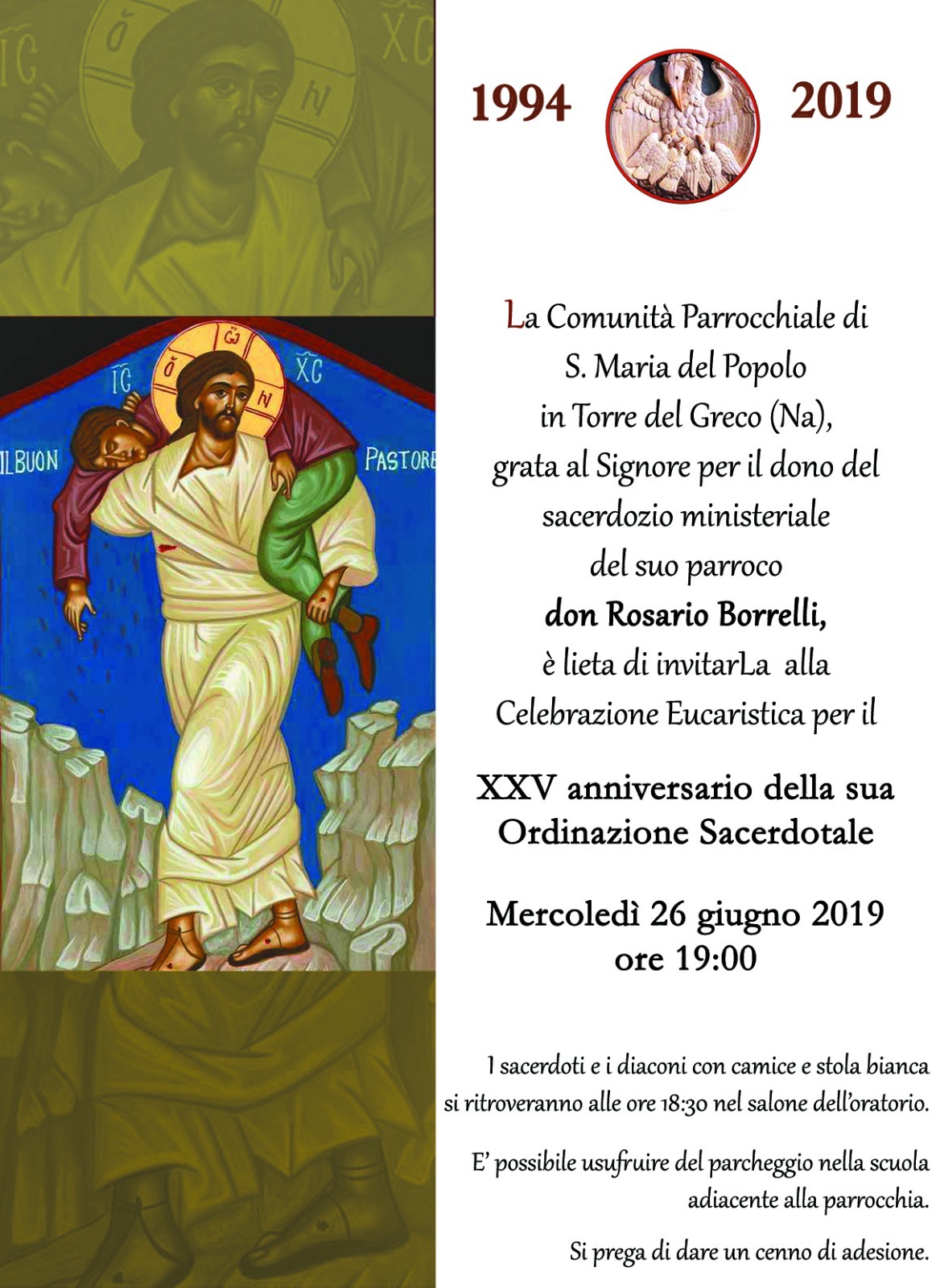 Xxv Anniversario Di Sacerdozio Di Don Rosario Borrelli Parrocchia Santa Maria Del Popolo Torre Del Greco
